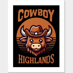 Cowboy Highlands Posters and Art